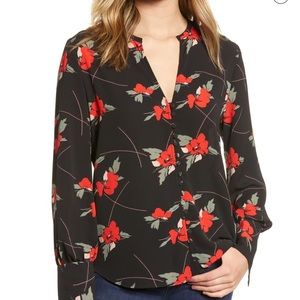 Blouse floral black